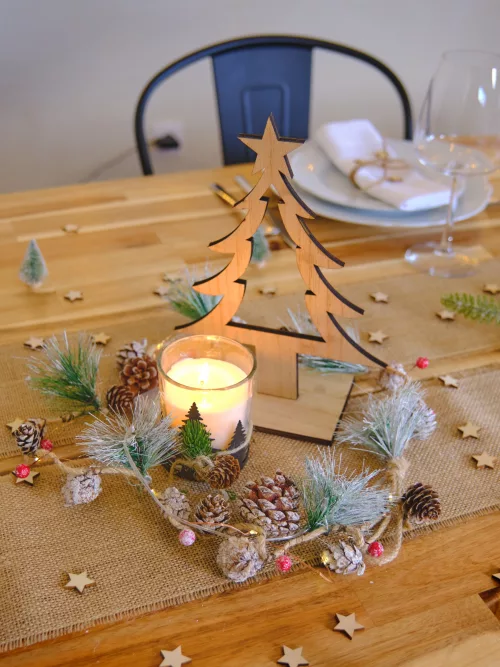 Photo du produit Décoration Sapin de Noël en bois 25 cm