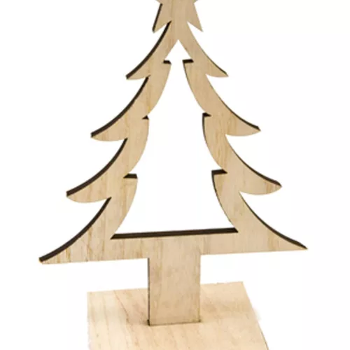 Photo du produit Décoration Sapin de Noël en bois 25 cm