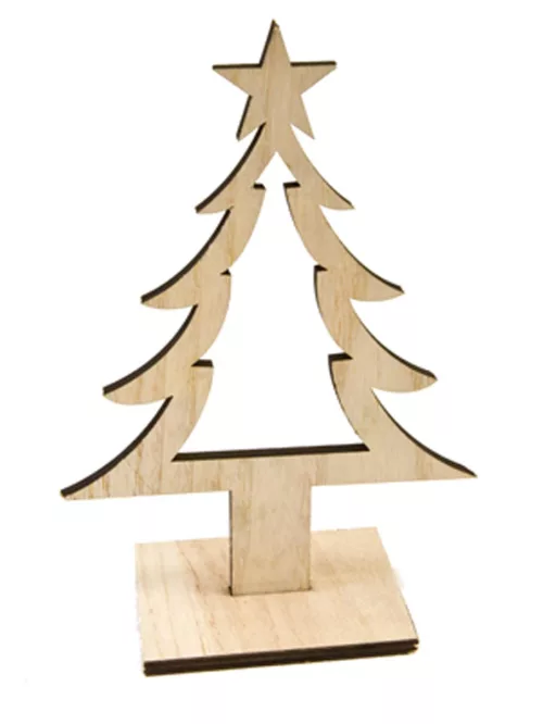 Photo du produit Décoration Sapin de Noël en bois 25 cm