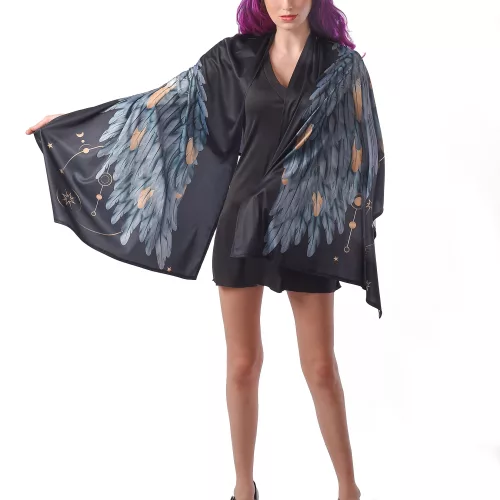 Photo du produit Déguisement Ailes d'ange poncho noir femme