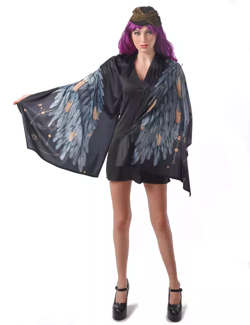 Photo du produit Déguisement Ailes d'ange poncho noir femme