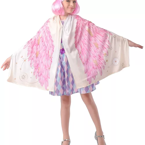 Photo du produit Déguisement Ailes d'ange poncho rose fille