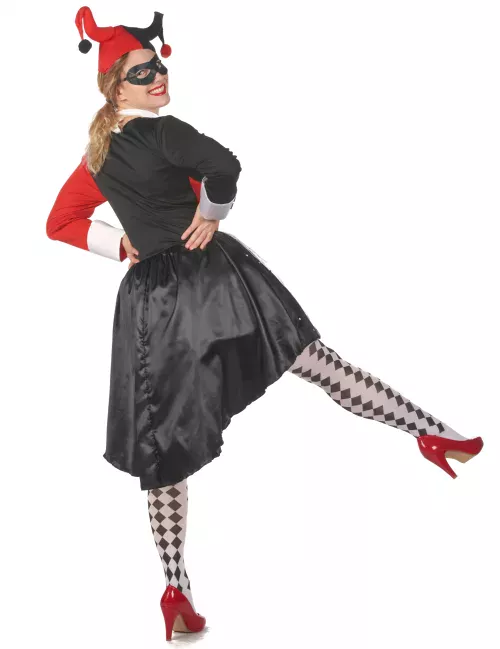 Photo du produit Déguisement arlequin méchant rouge et noir femme