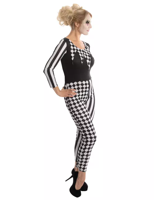 Photo du produit Déguisement arlequine bicolore femme