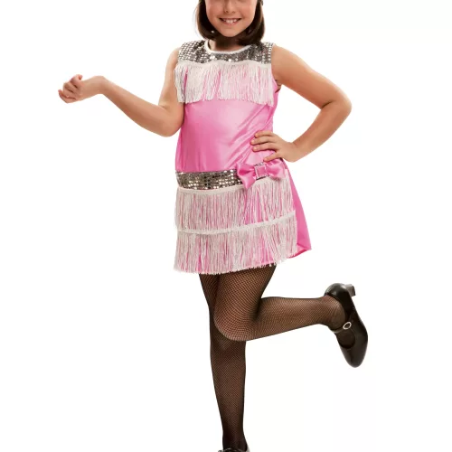 Photo du produit Déguisement avec coiffe charleston rose fille