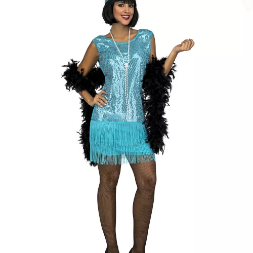 Photo du produit Deguisement charleston turquoise sequins femme
