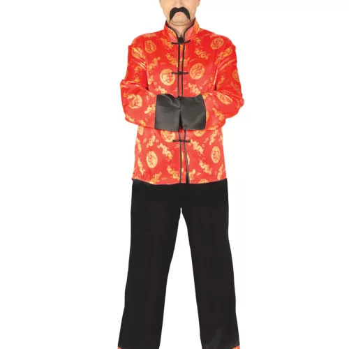 Photo du produit Déguisement chinois rouge et doré homme