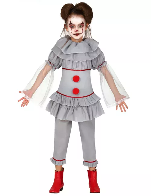 Photo du produit Déguisement clown assassin gris fille