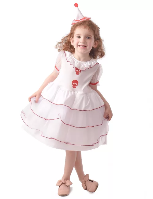 Photo du produit Déguisement clown blanc tête de mort fille