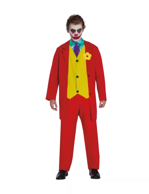 Photo du produit Déguisement clown rouge fou adulte