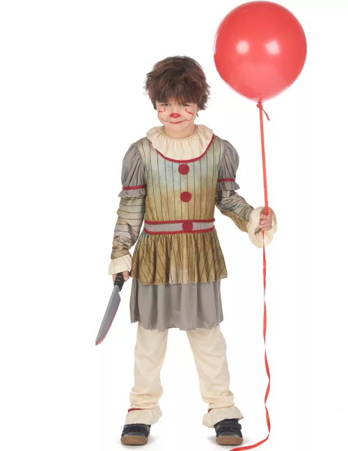 Photo du produit Déguisement clown terrifiant gris garçon