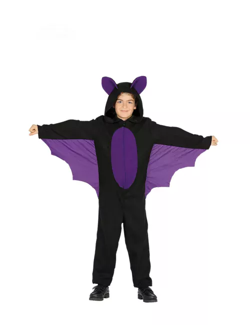 Photo du produit Déguisement combinaison chauve-souris noir et violet garçon