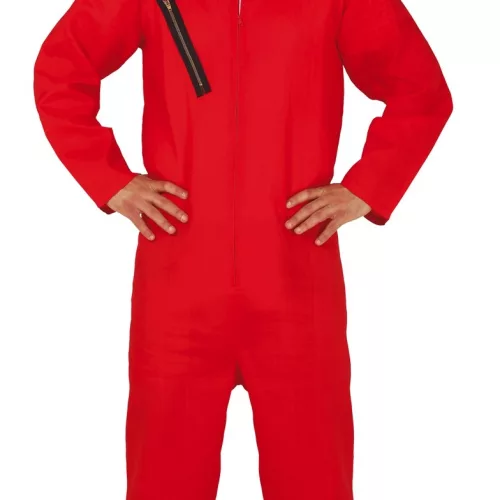 Photo du produit Déguisement combinaison rouge voleur adulte