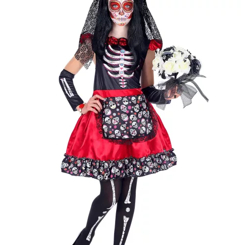 Photo du produit Déguisement Dia de los Muertos noir et rouge enfant