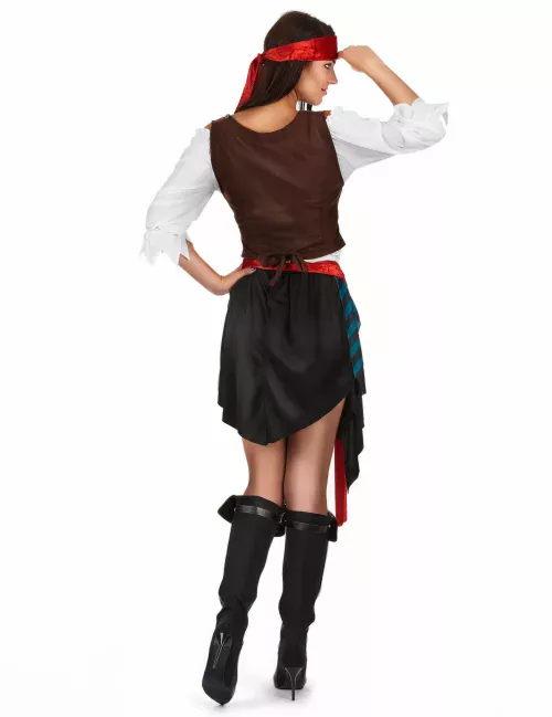 Photo du produit Déguisement pirate rayé bleu et noir grande taille femme