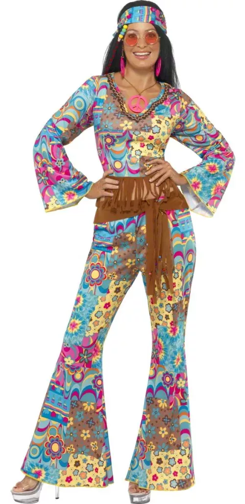 Photo du produit Déguisement hippie col V femme