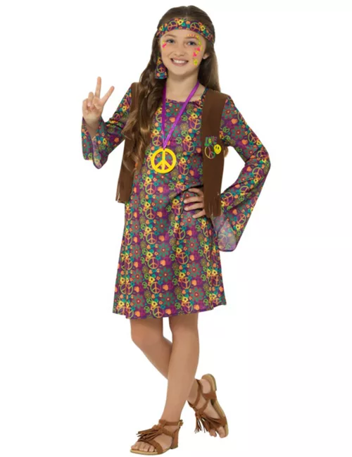 Photo du produit Déguisement hippie peace flower fille