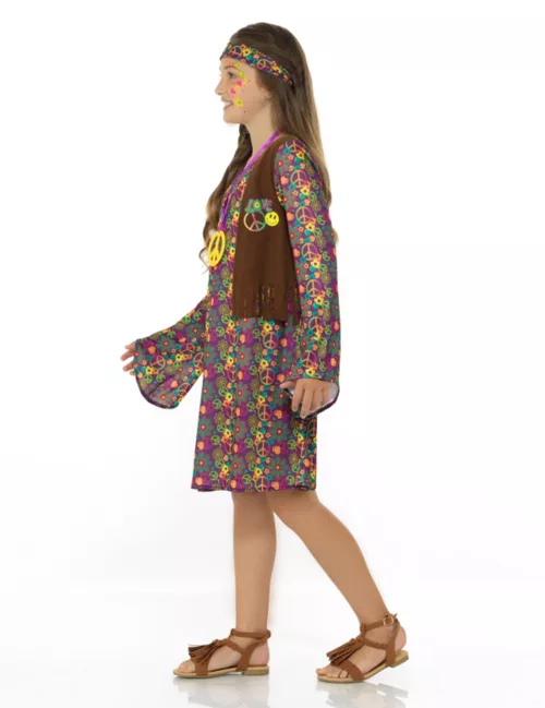 Photo du produit Déguisement hippie peace flower fille