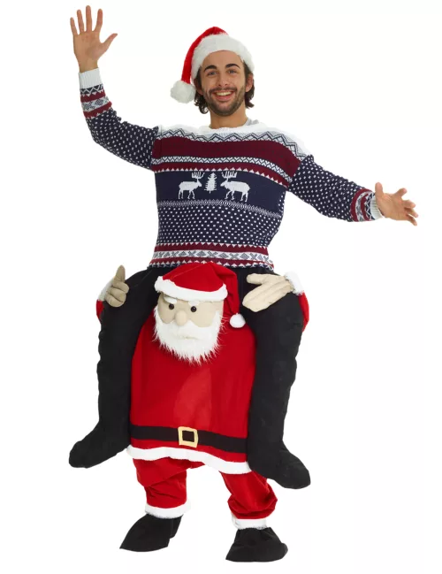Photo du produit Déguisement homme à dos de Père Noël adulte