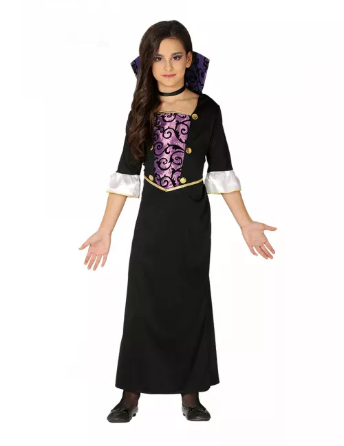 Photo du produit Déguisement jeune vampire violet et noir fille