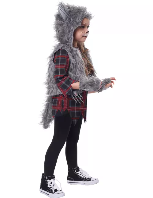 Photo du produit Déguisement loup garou gris luxe fille