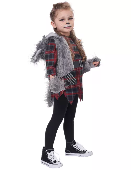 Photo du produit Déguisement loup garou gris luxe fille