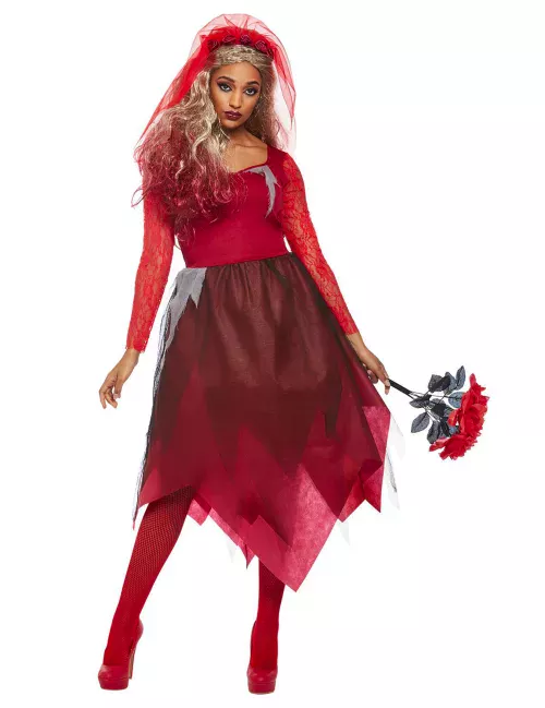 Photo du produit Déguisement mariée rouge femme