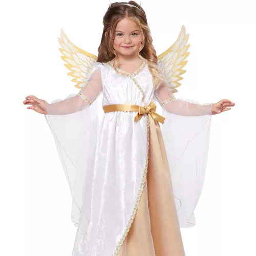 Photo du produit Déguisement petit ange blanc et or luxe fille