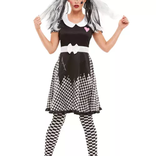 Photo du produit Déguisement poupée cassée damier femme