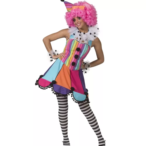 Photo du produit Déguisement robe arc-en-ciel clown femme