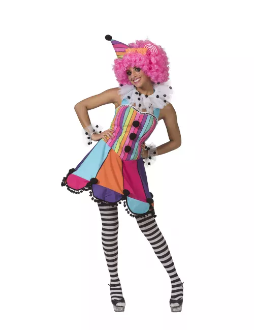 Photo du produit Déguisement robe arc-en-ciel clown femme