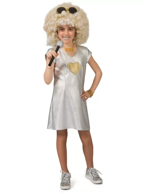 Photo du produit Déguisement robe argent disco fille