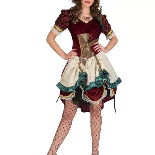 Photo du produit Déguisement robe steampunk aventurière femme