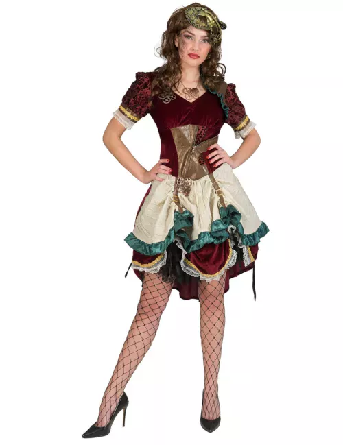 Photo du produit Déguisement robe steampunk aventurière femme
