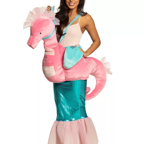 Photo du produit Déguisement sirène à dos d'hippocampe rose adulte