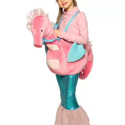 Photo du produit Déguisement sirène à dos d'hippocampe rose enfant