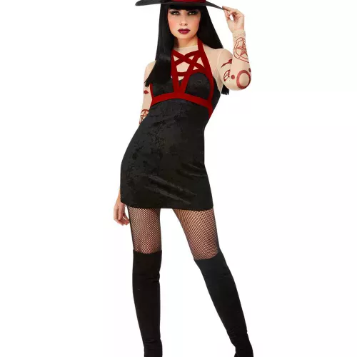 Photo du produit Déguisement sorcière satanique noire sexy femme