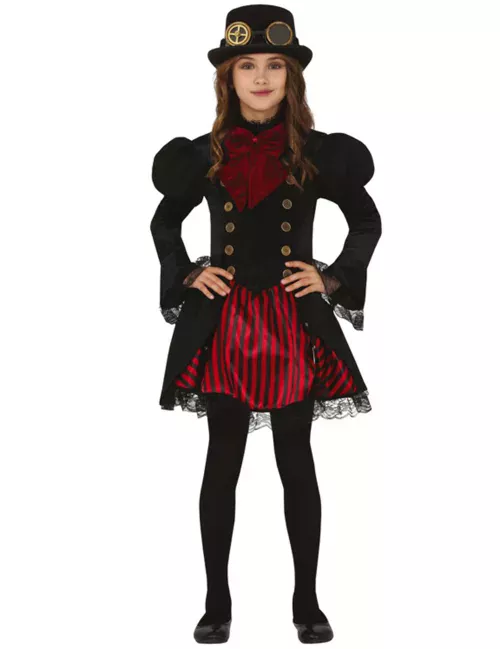Photo du produit Déguisement Steampunk rouge glamour fille