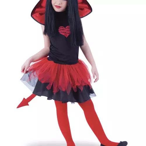 Photo du produit Déguisement tutu diablesse bicolore fille