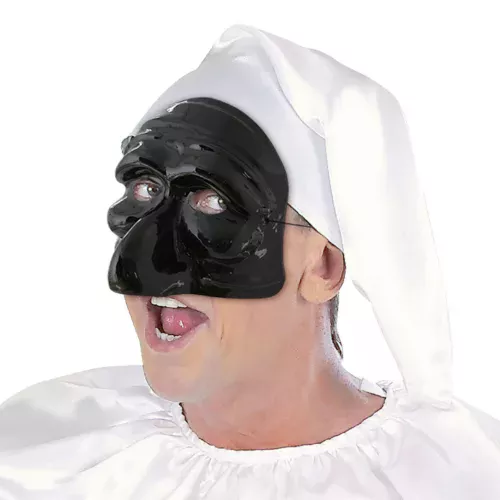 Photo du produit Demi masque polichinelle noir adulte