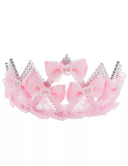 Photo du produit Diadème noeuds papillon roses enfant