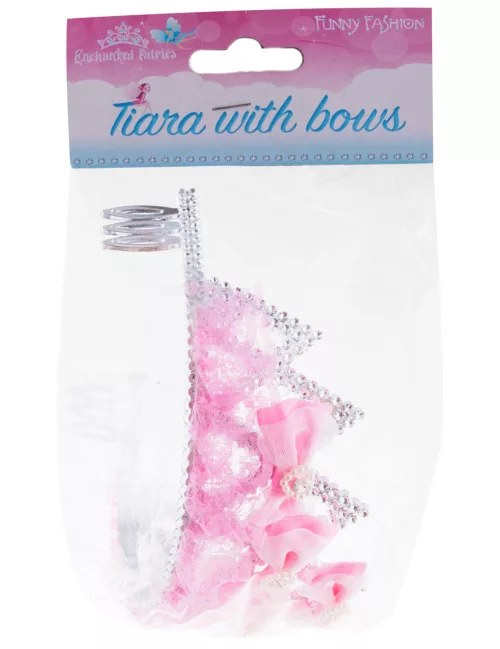 Photo du produit Diadème noeuds papillon roses enfant