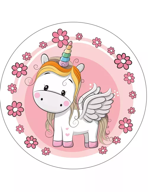 Photo du produit Disque en azyme jolie licorne 21 cm aléatoire