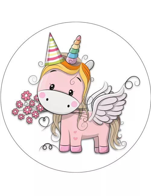 Photo du produit Disque en azyme jolie licorne 21 cm aléatoire