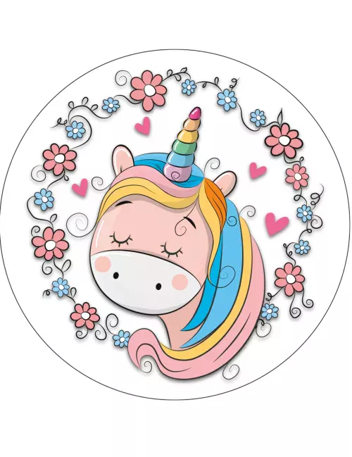 Photo du produit Disque en azyme jolie licorne 21 cm aléatoire