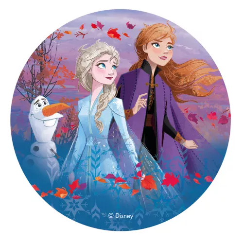 Photo du produit Disque en azyme La Reine des Neiges 2 Anna, Elsa et Olaf 20 cm