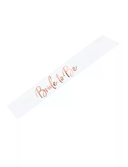 Photo du produit Echarpe en satin EVJF blanche et rose gold 75 cm