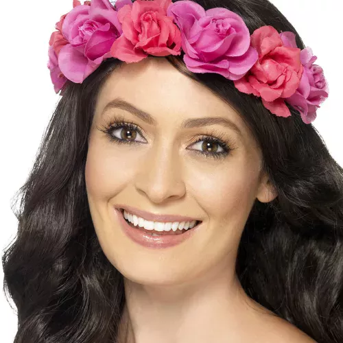Photo du produit Couronne de fleurs roses femme