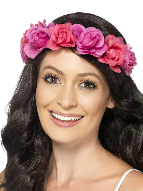 Photo du produit Couronne de fleurs roses femme