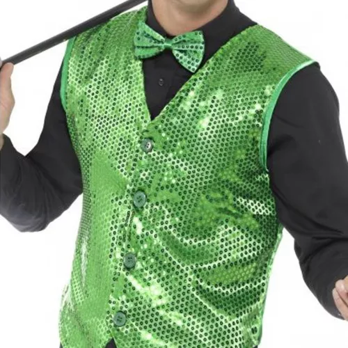 Photo du produit Gilet vert à sequins adulte